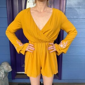 Mustard Jumper with Floral Embroidery by Miami Francescas Medium